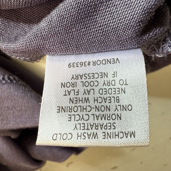 WINTERSILKS Dress Womens M Silk Jersey V-Neck Base Layer Short Sleeve Purple - Picture 9 of 10